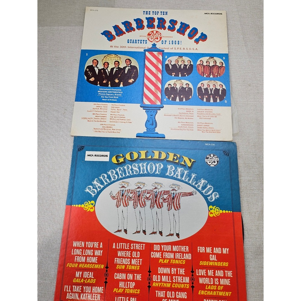 MCA Records Barbershop Quartet Vinyl LP Lot 12" 1968 Top Ten Golden Ballads 2pk